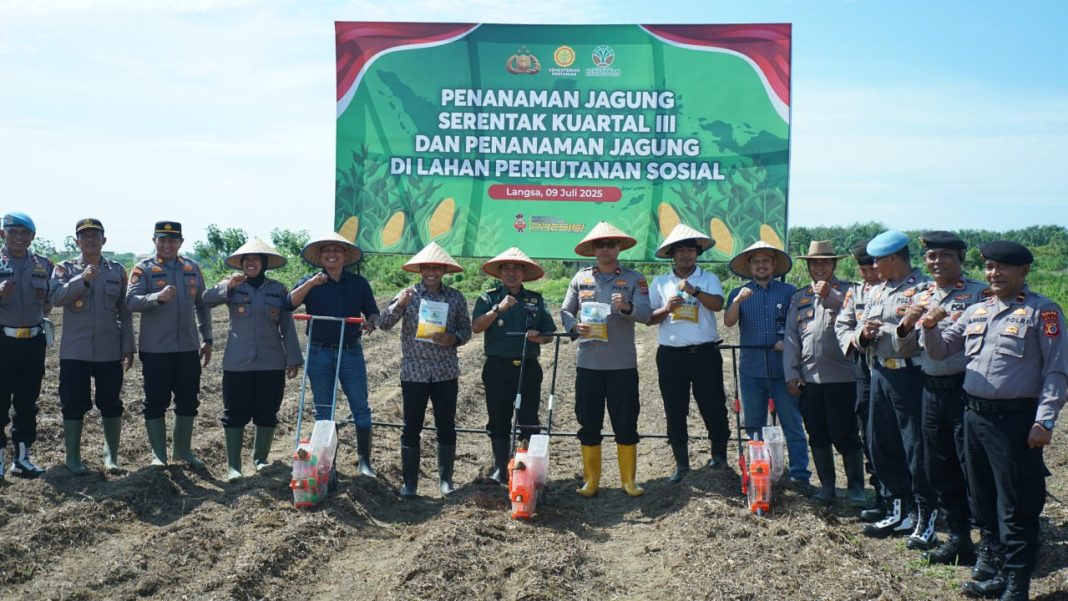 Polres Langsa & Forkopimda Tanam Jagung Serentak Kuartal III