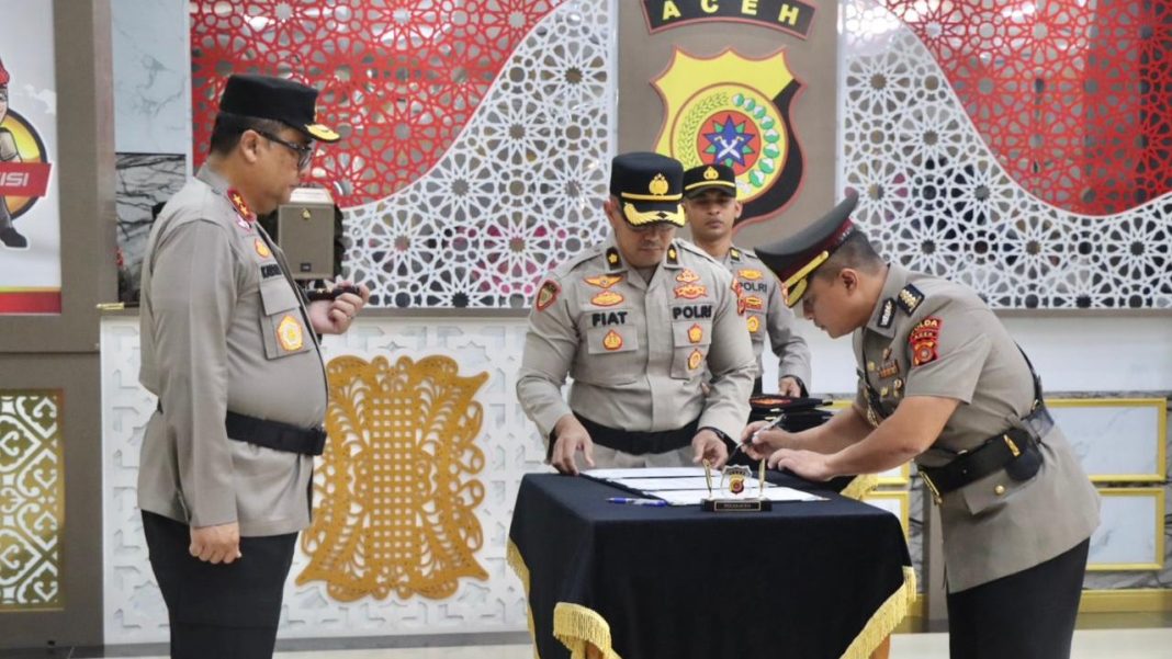 Kapolda Aceh Sertijab 4 Pejabat Utama dan Dua Kapolres